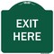 Signmission Designer Series Sign-Exit Here, Green & White Heavy-Gauge Aluminum Sign, 18" H, 18" L, GW-1818-9846 A-DES-GW-1818-9846 - alternate 1